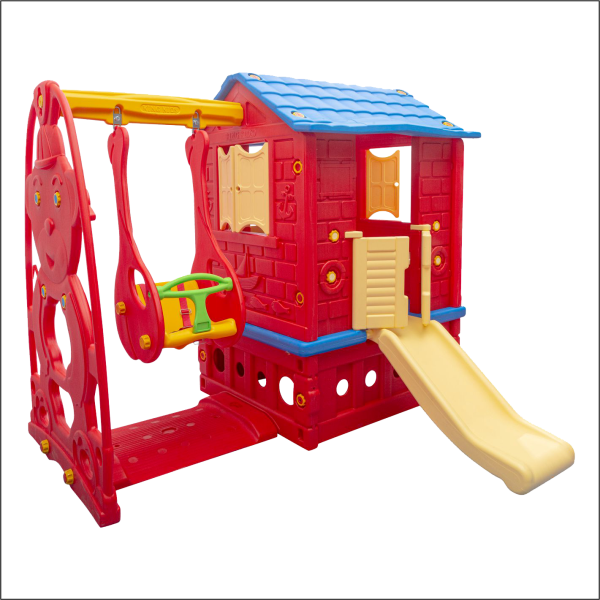 King Ev İki Kapılı Kaydıraklı Salıncaklı