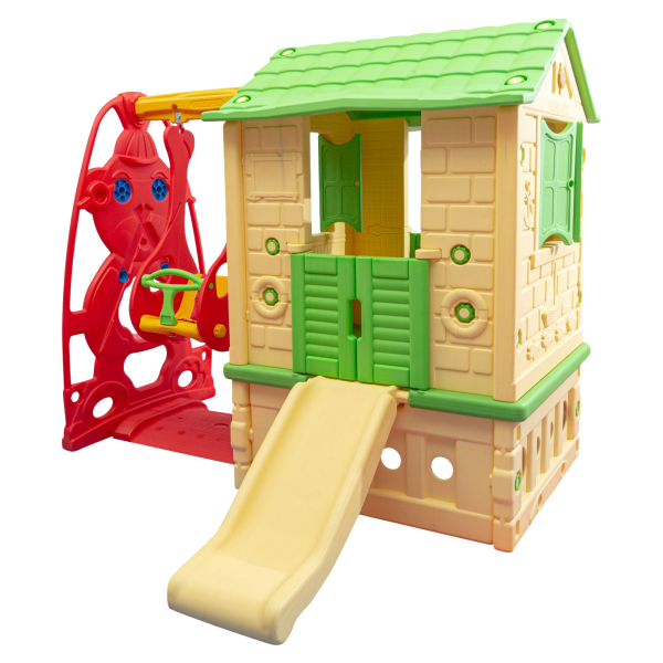 King Ev İki Kapılı Kaydıraklı Salıncaklı