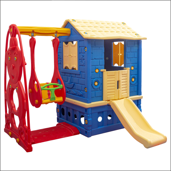 King Ev İki Kapılı Kaydıraklı Salıncaklı