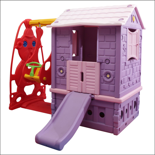 King Ev İki Kapılı Kaydıraklı Salıncaklı