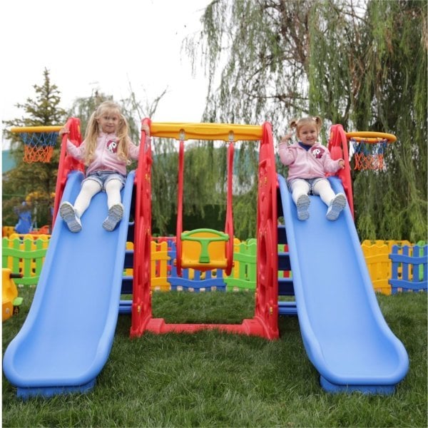 Sevimli Teddy Kaydıraklı Salıncak Set C